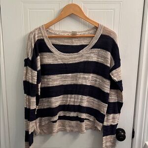 Roxy Navy and Beige Knit Sweater